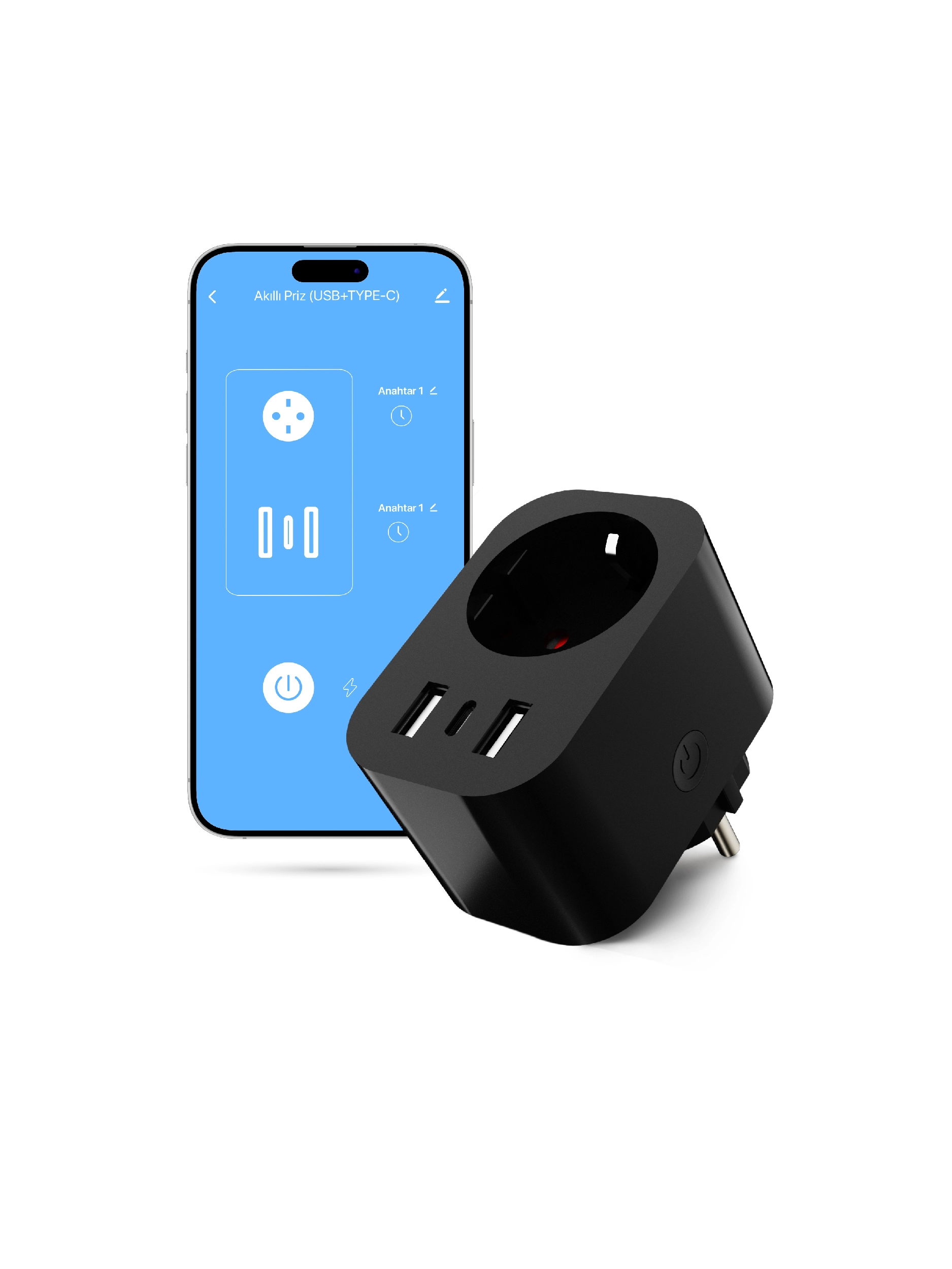 Akıllı Priz (USB+Type-C) - Robot Süpürge ve Akıllı Ev Sistemleri